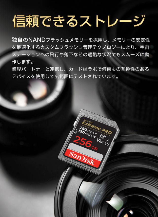 SDカード 256GB SanDisk Extreme PRO SDXCカード UHS-II サンディスク U3 V60 6K 4K R:280MB/s W:150MB/s  SDSDXEP-256G-GN4IN 海外パッケージ  ネコポス送料無料 ポイント消化_7