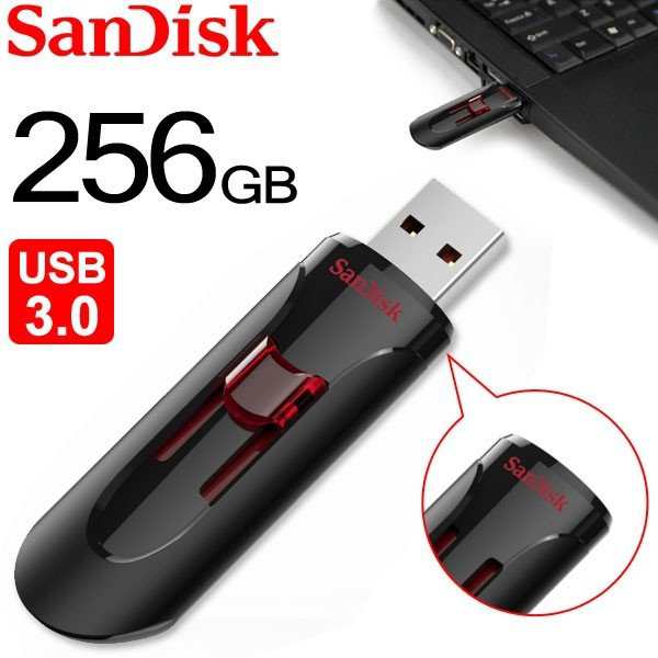 USBメモリー 256GB SanDisk サンディスク Cruzer Glide USB3.0対応 超 ...