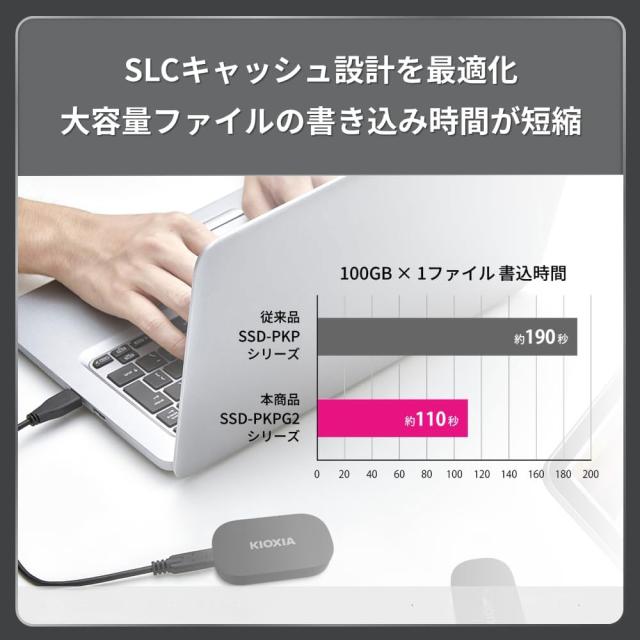 ポータブルSSD 外付け SSD 1TB KIOXIA EXCERIA PLUS G2 Type-C USB3.2 