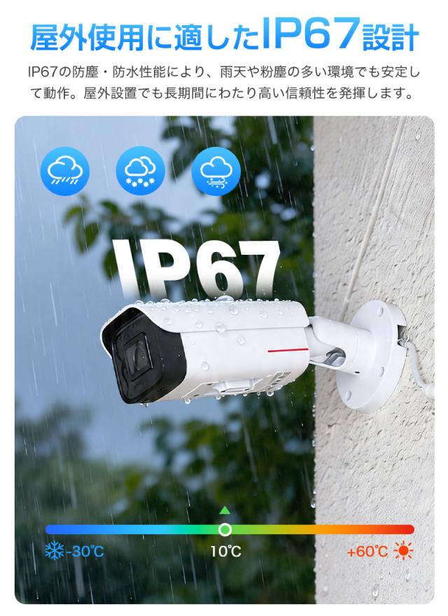 5MP AI搭載 バレット型防犯カメラ 高精細監視 人体検知 スマート分析 屋外対応 IP67 1TOPS ターゲット検知 120dB WDR PoE給電 並行輸入品 3年保証 宅配便_11