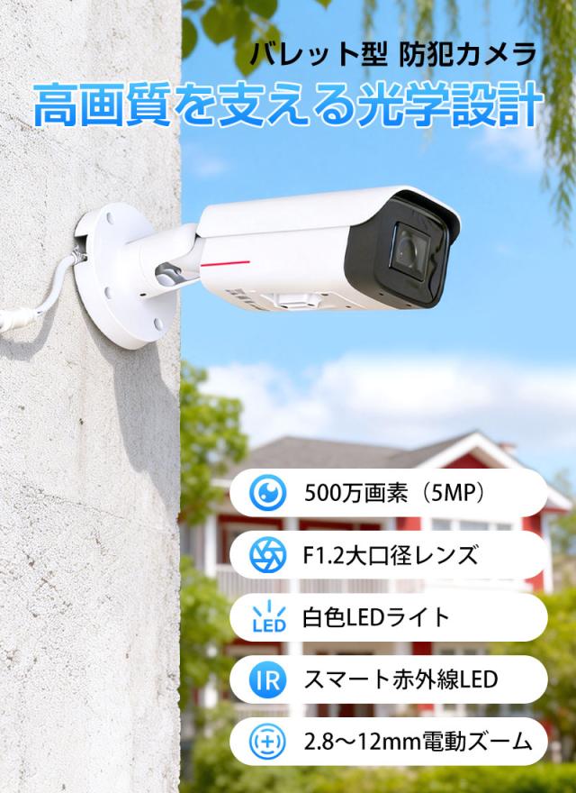 5MP AI搭載 バレット型防犯カメラ 高精細監視 人体検知 スマート分析 屋外対応 IP67 1TOPS ターゲット検知 120dB WDR PoE給電 並行輸入品 3年保証 宅配便_2