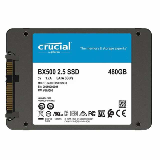 Crucial クルーシャル SSD 480GB BX500 SATA3 内蔵 2.5インチ 7mm ...