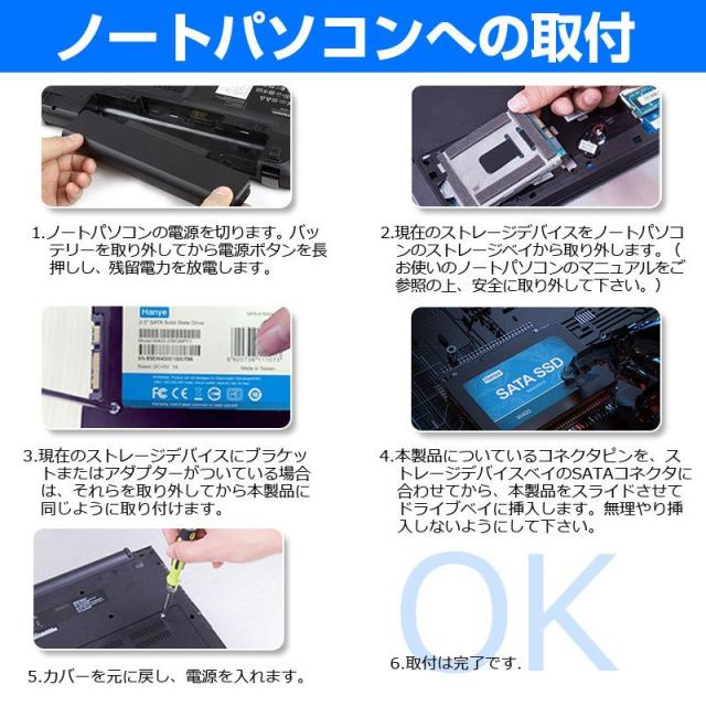 Hanye製 SSD 1TB 内蔵 2.5インチ 7mm SATAIII 6Gb/s R:520MB/s 3D Nand