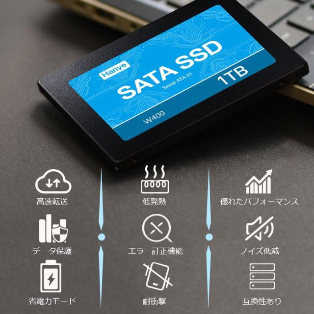 Hanye製 SSD 1TB 内蔵 2.5インチ 7mm SATAIII 6Gb/s R:520MB/s 3D Nand