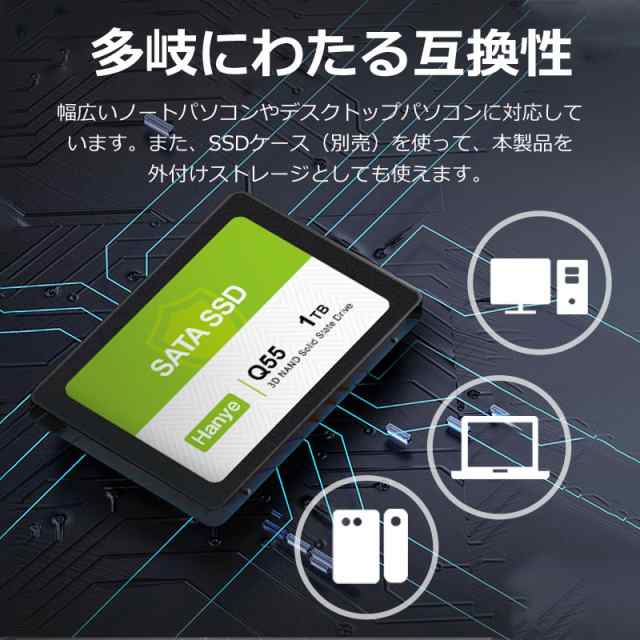 Hanye SSD 1TB 内蔵型 2.5インチ 7mm SATAIII 6Gb/s 550MB/s 3D NAND