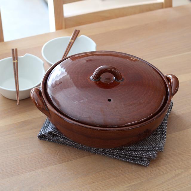 4th-market 安具楽 アグラ9号鍋(4th market 萬古焼 土鍋 9号 3〜4人 サイズ ガス 日本製 耐熱陶器 和モダン 和風 おしゃれ 遠赤外線 保温力 鍋料理 御飯 ご飯 炊飯 ごはん 白米 玄米)【F】_5