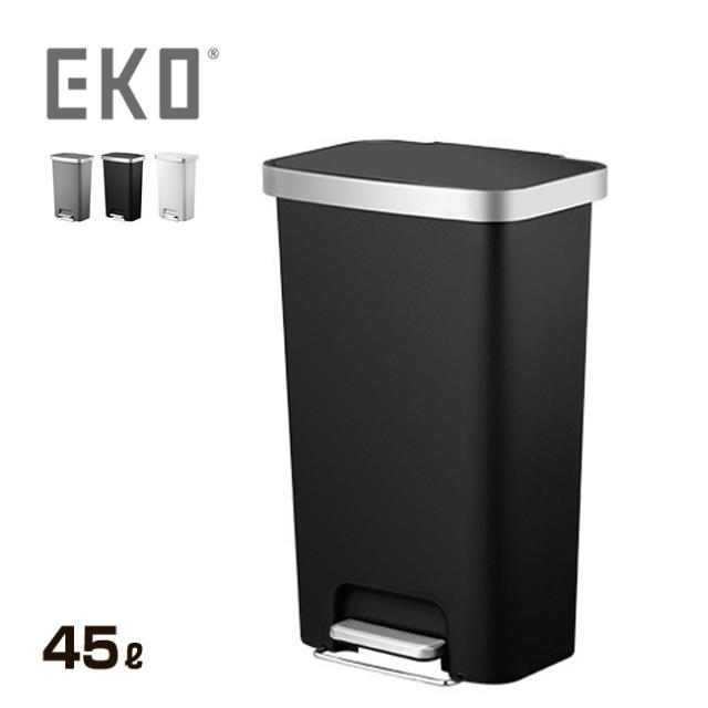 EKO HANA STEP BIN ハナ ステップビン 45L(45リットル ゴミ箱 ごみ箱 おしゃれ スタイリッシュ リビング キッチン ダイニング ふた付き 蓋付き ペダル 洗面所 新築 引越 ひっこし 新生活 ホワイト ブラック グレー)【T】