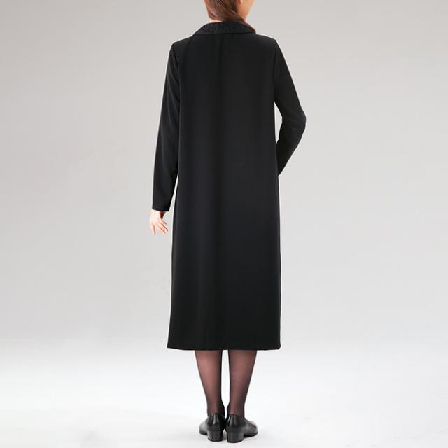 eclaT style BLACK ゆったり フォーマルワンピース 4L・5L(レディース フォーマル ワンピース レース 襟 ブラックフォーマル 冠婚葬祭 お呼ばれ 結婚式 きれいめ 40代 50代 60代 女性)_3