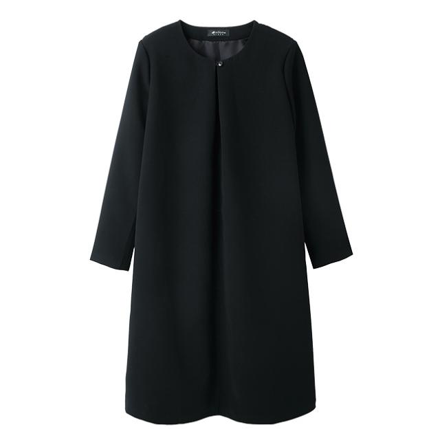 eclaT style BLACK ゆったり フォーマルワンピース ノーカラー 4L・5L(レディース フォーマル ワンピース ブラックフォーマル 冠婚葬祭 お呼ばれ 結婚式 きれいめ 40代 50代 60代)_2