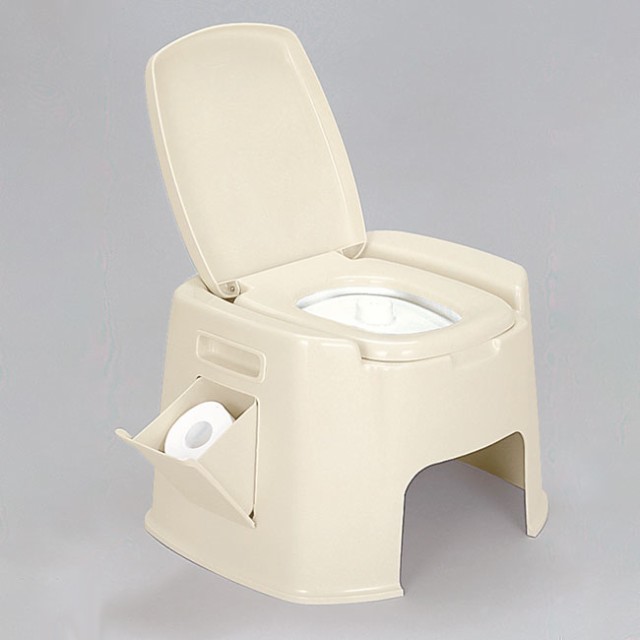 ポータブルトイレ デラックス型(簡易トイレ 消臭剤 付き 介護 