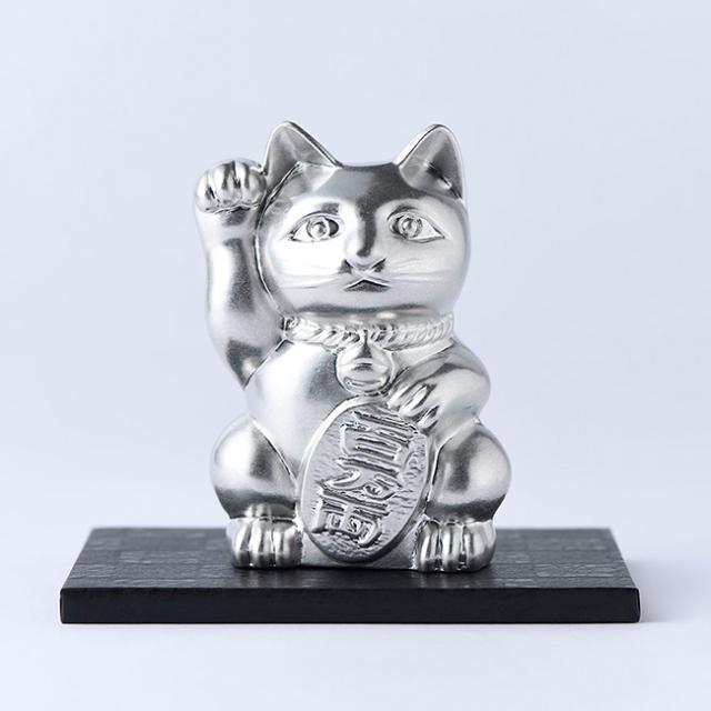 銀雅堂 開運厄除 招き猫 01(まねき猫 置物 黒 銀 金 まねきねこ 右手 小判 玄関 お店 飲食店 商売繁盛 開運 厄除け 財運 金運 出世 祈願 福猫 黒猫 日本製 漆 蒔絵 おしゃれ 置き物 開店祝い 開業祝い)_2