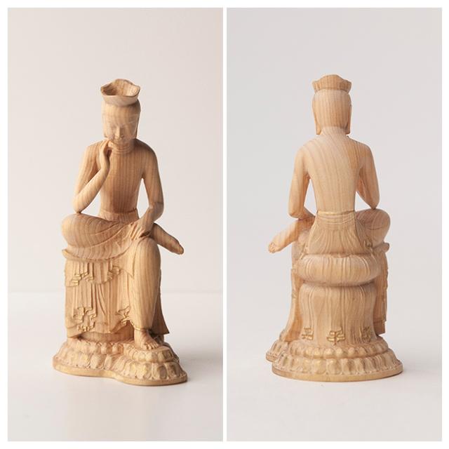 極小仏 弥勒菩薩(仏像 弥勒菩薩半跏思惟像 木彫り 木彫 ミニ仏像 木彫り仏像 フィギュア ミニ ミニチュア オブジェ 玄関)_2