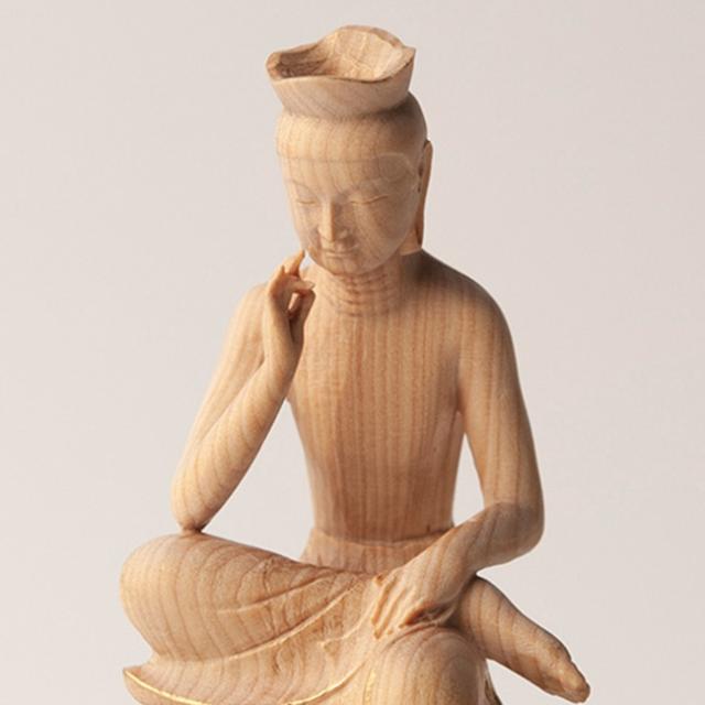 極小仏 弥勒菩薩(仏像 弥勒菩薩半跏思惟像 木彫り 木彫 ミニ仏像 木彫り仏像 フィギュア ミニ ミニチュア オブジェ 玄関)_4