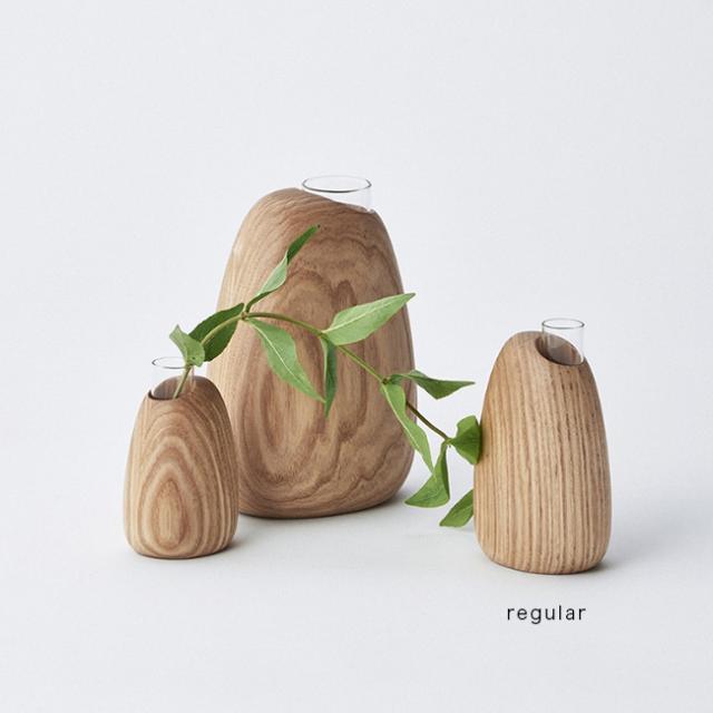 Mango vase regular 木製 フラワーベース レギュラー(花瓶 一輪挿し モダン 和モダン 木 ガラス 試験管 型 おしゃれ)【F】 1-2W