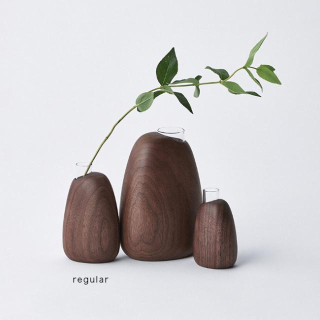 Mango vase regular 木製 フラワーベース レギュラー(花瓶 一輪挿し モダン 和モダン 木 ガラス 試験管 型 おしゃれ)【F】 1-2W