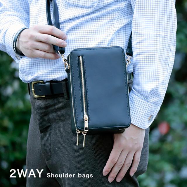 MARCO Limited マルコリミテッド 牛革 2way ショルダーバッグ 肩掛け 手持ち(ショルダー 鞄 メンズ バッグ 斜め掛けバッグ 斜めがけバッグ 斜め掛け 斜めがけ 黒 ブラック 男性 お財布バッグ)