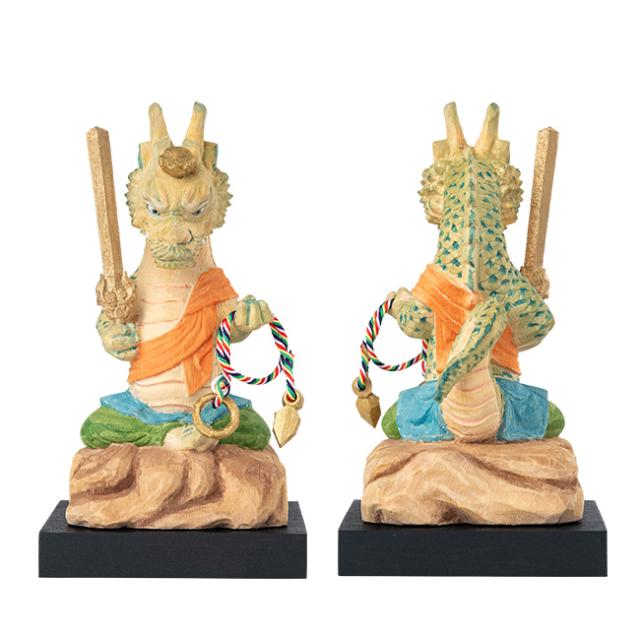 三毳不動尊御祈祷 厄除 辰不動尊 小(辰年 辰 守り本尊 不動明王 置き物 木彫り 彫刻 桧 ひのき 木彫 不動尊 仏像 置物)の通販は