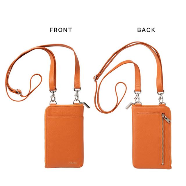 MILAGRO シュリンクレザー 携帯ウォレット(ミニ財布 レディース スマホショルダー 財布 スマホ ショルダー メンズ 薄い)_2