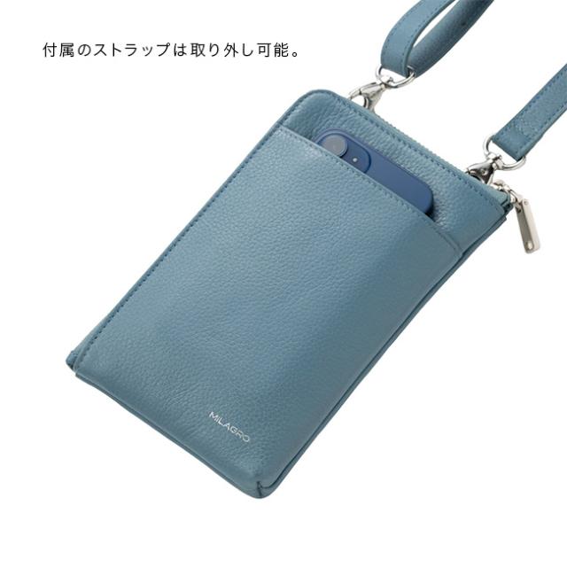 MILAGRO シュリンクレザー 携帯ウォレット(ミニ財布 レディース スマホショルダー 財布 スマホ ショルダー メンズ 薄い)_5