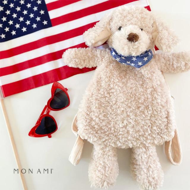 MON AMI ベントレー パピー バックパック(犬 ぬいぐるみ リュック いぬ 子供 3歳 4歳 5歳 かわいい リュックサック ぬいぐるみリュック 子ども こども 可愛い もこもこ 男の子 女の子) 即納