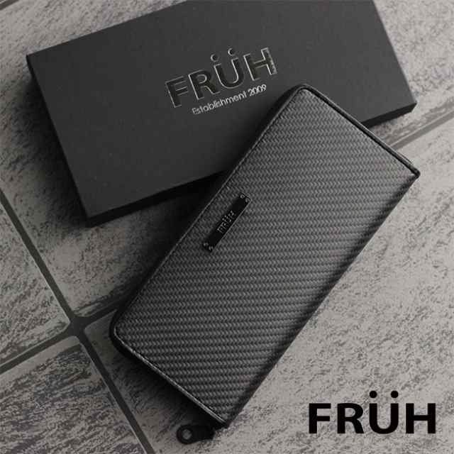 FRUH フリュー リアルカーボン ラウンドジップウォレット GL026(長財布