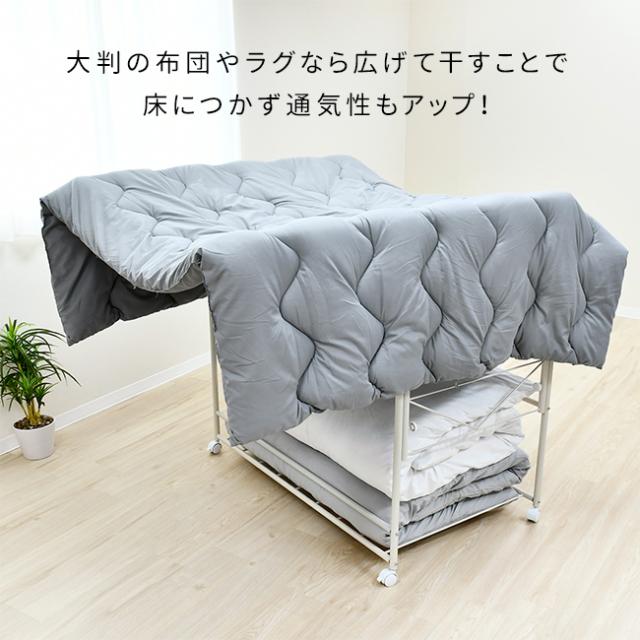 布団も干せる押入れ布団収納 幅111cm(布団 収納ワゴン 押し入れ 布団収納 布団収納ラック 押し入れ収納 下段 ワゴン 収納 ラック 収納ラック クローゼット 布団干し 室内 ふとん干し キャスター付き 1段 布団収納庫 クローゼット収納)【R】 メーカー直送_5