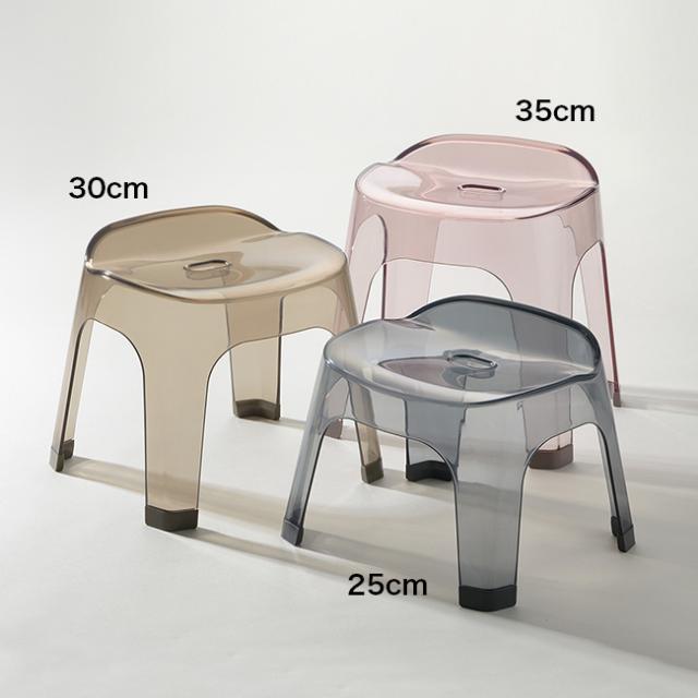 LUXRE リュクレ 腰かけ 25cm＆湯おけ 同色セット(風呂椅子 風呂いす バススツール バスチェア 洗面器 風呂桶 おしゃれ クリア ニュアンスカラー シンプル 透明 高級感 上品 モダン 清潔 25cm 2.5L バスルーム お風呂場 風呂場 浴室) 即納_3