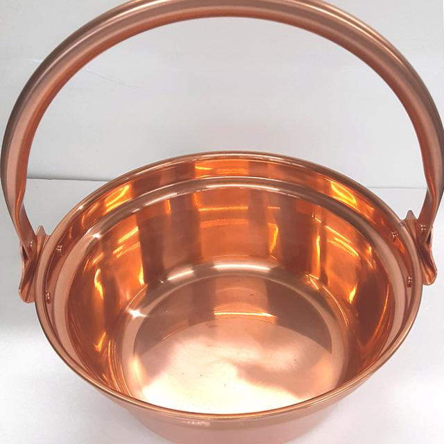 純銅製 山菜鍋 30cm 木蓋付き(燕三条製 銅製 銅鍋 銅製品