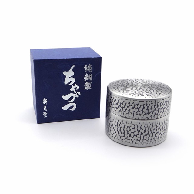 新光堂 COPPER100 純銅 鎚目茶筒 中(新光金属 高級 茶筒 茶缶