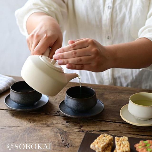 sobokai ソボカイ 菓 急須＆湯呑み 《2個》(急須 ペア 湯呑みセット おしゃれ 湯呑み 常滑焼急須 茶こし付き) 1-2W【F】