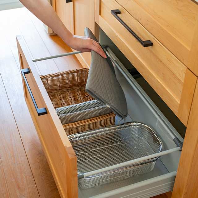 すっきり暮らすセット まるい深型カゴ＋マット KN-270031S(水切りかご 食器乾燥マット セット 水切り マット 吸水マット)の通販は