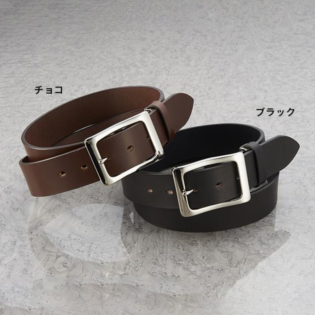 栃木レザー 極厚 牛革ベルト(ベルト 日本製 メンズ 40mm 幅 本革 おしゃれ 一枚革 栃木 レザー 牛革 メンズベルト 一枚革ベルト ブランド 高級 革 黒 紳士 男性用 シルバー バックル メタル 使い やすい 男性用ベルト 長い) 1-2W_1