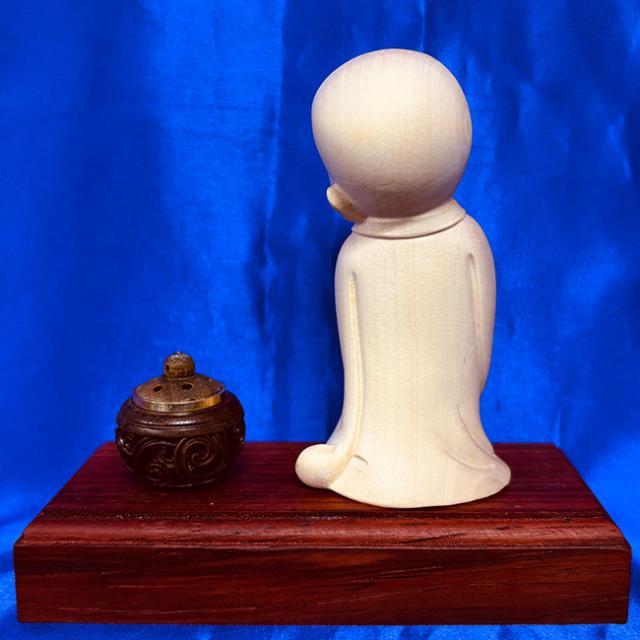 黄楊彫り お地蔵様(お地蔵さん置物 木彫り おじぞう様 仏像 地蔵様