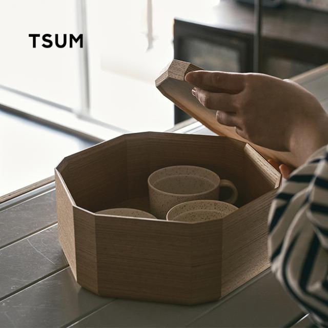 TSUM つむ 六角 HACO 箱(木製 ボックス 小物入れ 日本製 越前漆器 収納ボックス 浅型 おしゃれ 卓上収納 六角形) 1-2W