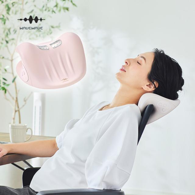 WAVEWAVE NECK REVIVE ネックリバイブ(首 EMS 低周波 温熱 ストレッチャー リラックス 枕 温め ストレッチ ネックストレッチャー ネックピロー 温活 オフィス デスクワーク パソコン 作業 PC作業 仕事 休憩)