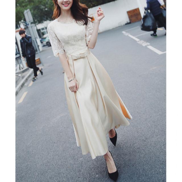 トレス ワンピース ミディ レース イブニング パーティー 二次会 披露宴 変身 レディース パーティー お洒落 ロング 新作 20代 30代 40代の通販は 5,968円