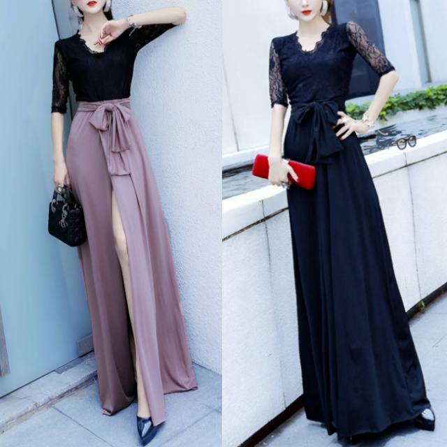 即送可能 ワンピース ドレス レース パーティードレス ロング お呼ばれ ハイウエスト パーティードレス レディース 結婚式 二次会 披露の通販はau Pay マーケット Gioia