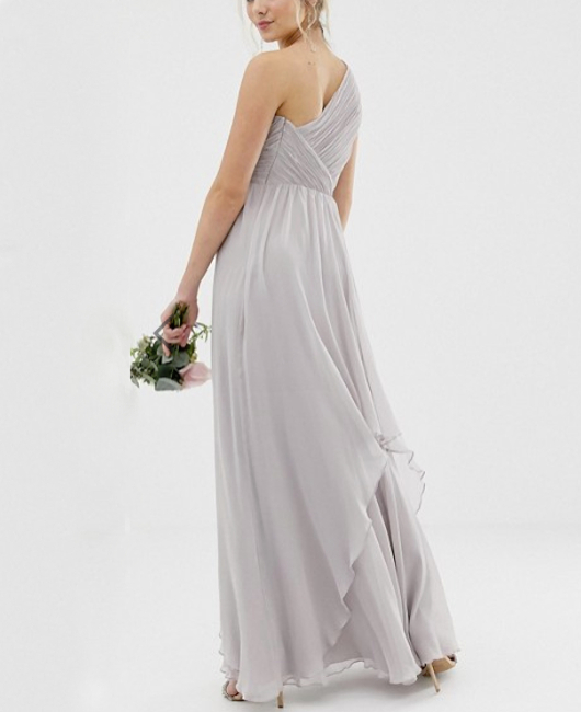 ワンショルダープリーツ ソフトレイヤーマキシドレス パーティー ワンピース 結婚式 二次会 お呼ばれ 披露宴 エイソス Asosの通販はau Wowma Gioia