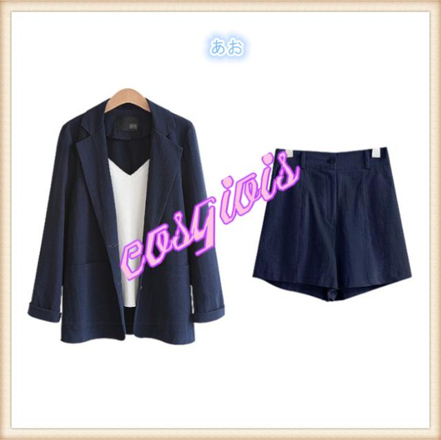 リネン混 ジャケット パンツセット リネン コットン 4色 ジャケット ショートパンツ パンツ アウター ジャケット 春夏 お洒落 お呼ばれ リネン混 ジャケット パンツセット リネン コットン 4色 ジャケット