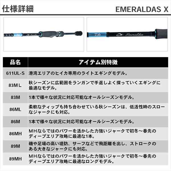 ダイワ エメラルダス Ｘ ８６Ｍ （スピニング ２ピース）の通販はau