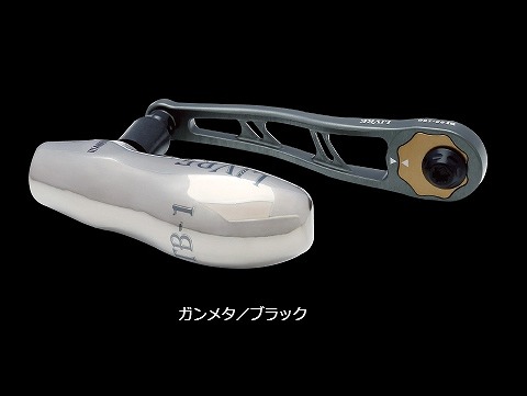 LIVRE リールカスタムパーツ クランク フェザー +Fino ダイワ/ABU/フルーガー用 右巻き  85mm  GMG(ガンメタ×ゴールド) LIVRE リールカスタムパーツ クランク フェザー +Fino ダイワ/ABU