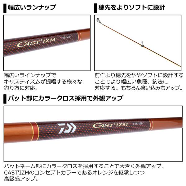 ダイワ(DAIWA) 振出投げ竿 キャスティズムＴ25-470・V ダイワ キャスティズム T25-470・V(振出 4ピース)の通販はau