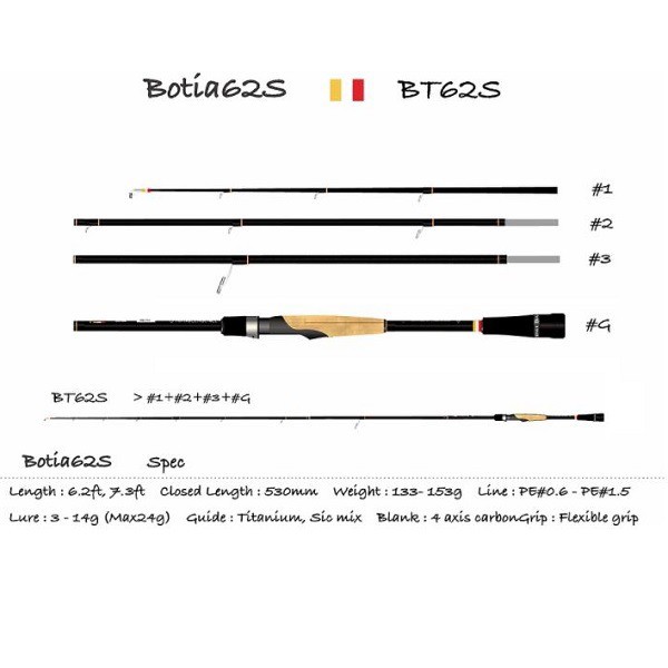 純正品 トランスセンデンス Botia(ボティア) 62S (スピニング/4ピース