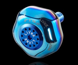 メガテック（ＬＩＶＲＥ） ノブ単体(PT52 ダイワL用) 1個 (ファイヤー+ブルーC)