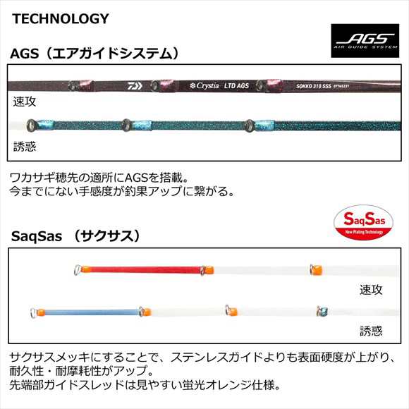 ダイワ ワカサギ竿 クリスティア ワカサギ LTD AGS 誘惑 330 Sの通販は