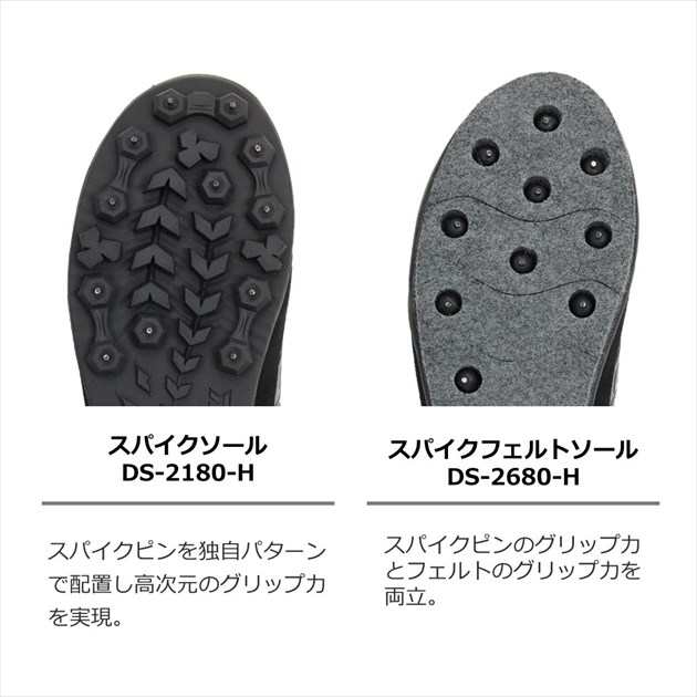 ダイワ DS-2680-H フィッシングシューズ(スパイクフェルト)ブラック 26.0cm