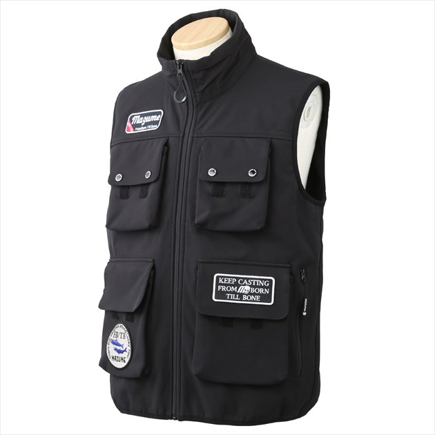 マズメ 防寒服アウター MZFW-644 mazume ウインドカットベスト ブラック LLの通販は 6,574円