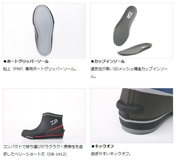 ダイワ　DB-1412 ダイワベリーショートネオデッキブーツ ネイビー S 23SS 車用品・バイク用品 ダイワ(DAIWA) ネオデッキブーツ(ベリー