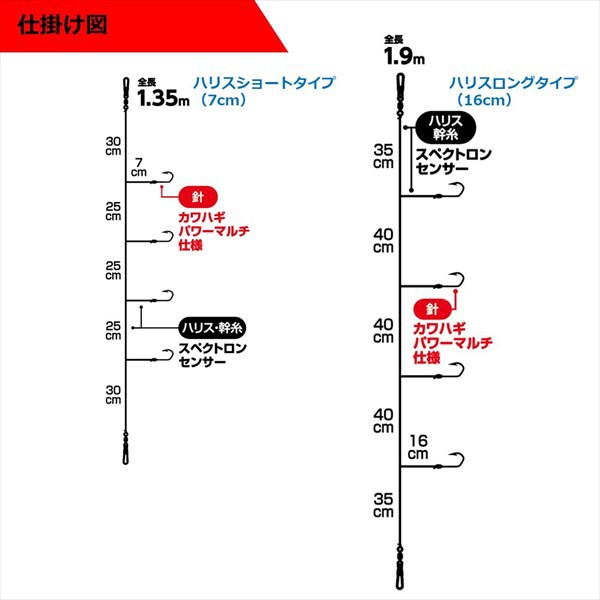 ダイワ 仕掛け 快適船仕掛け 胴突 ウマヅラハギ4本針 ハリスロング 1