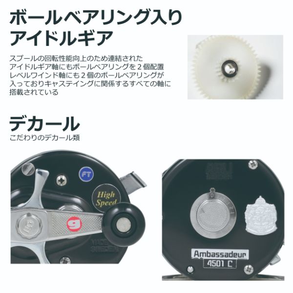アブガルシア ベイトリール 23 アンバサダー 6501C Factory Tuned ブラック_3
